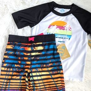 New! Thereabouts Boys Rash Guard Set Size XXS 4/5